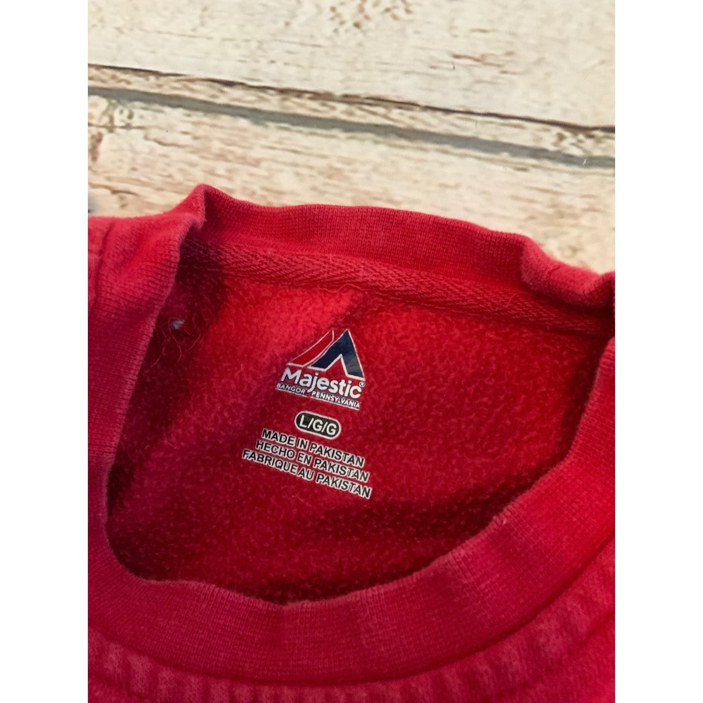 Majestic San Francisco 49ers Crewneck Sweatshirt Red Mens Large SF Logo Pullover - Picture 3 of 3